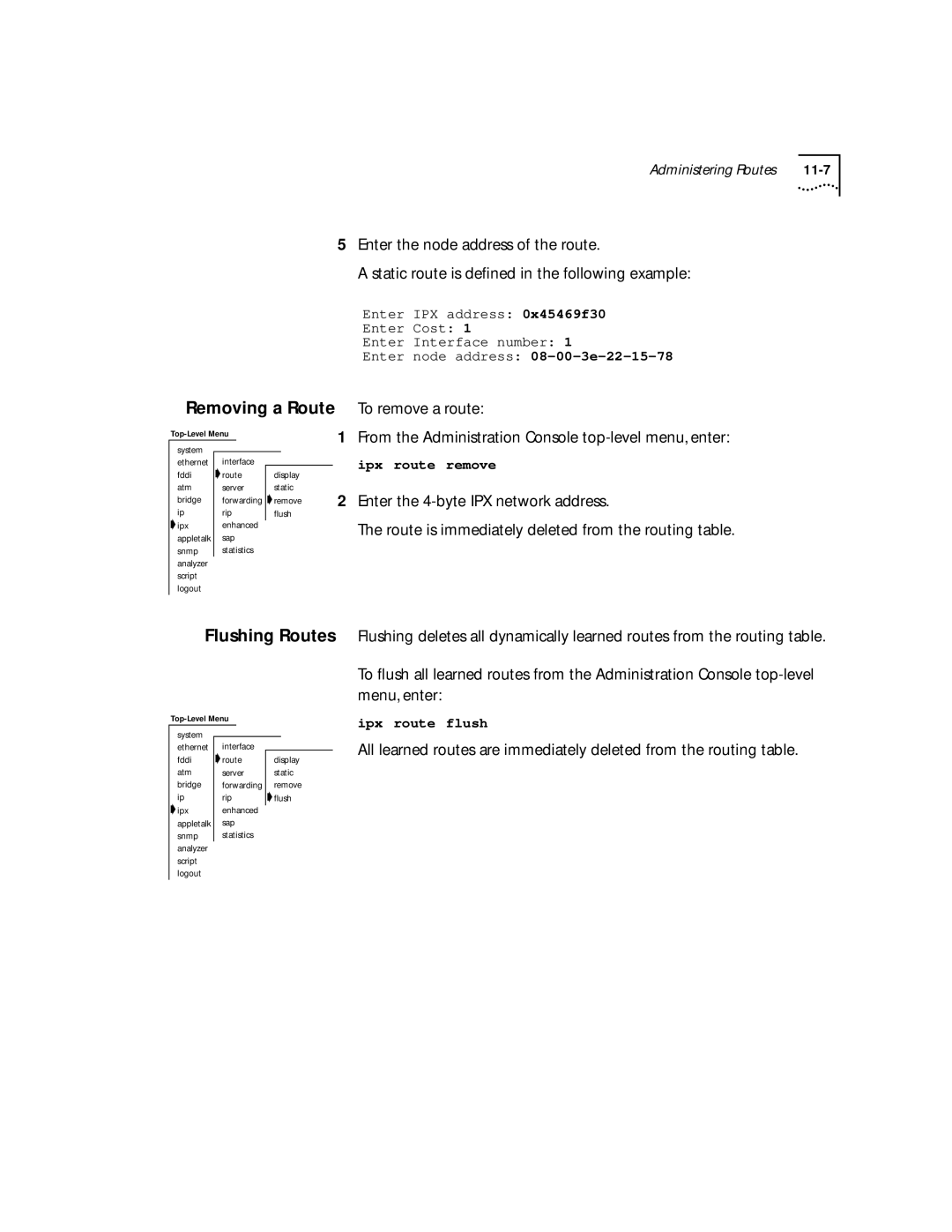 3Com 2500 manual Ipx route remove 