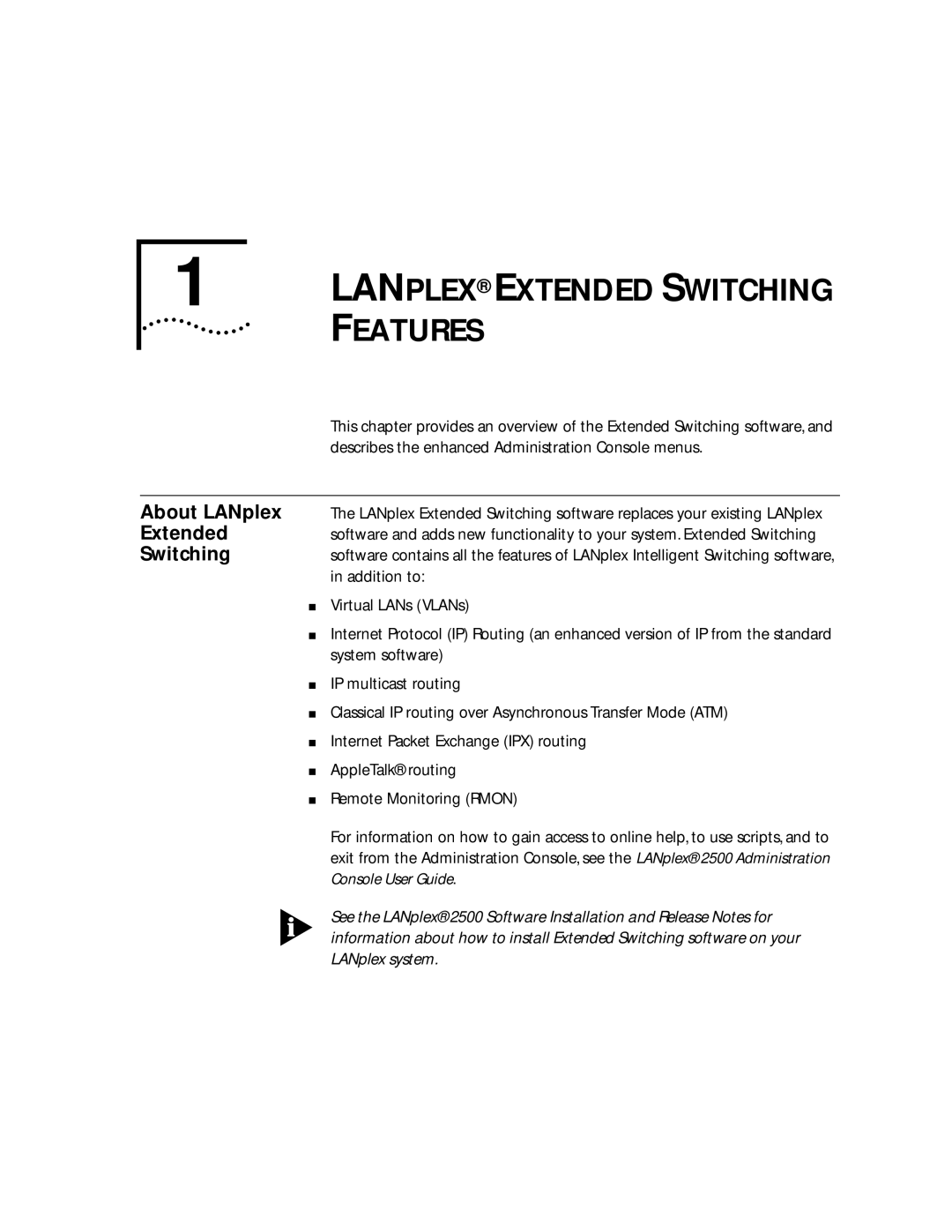 3Com 2500 manual Features, About LANplex, Extended, Switching 