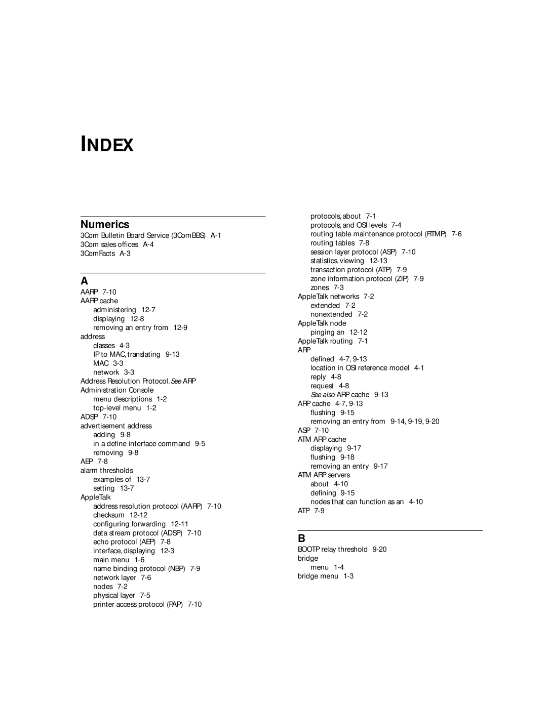 3Com 2500 manual Index, Numerics 