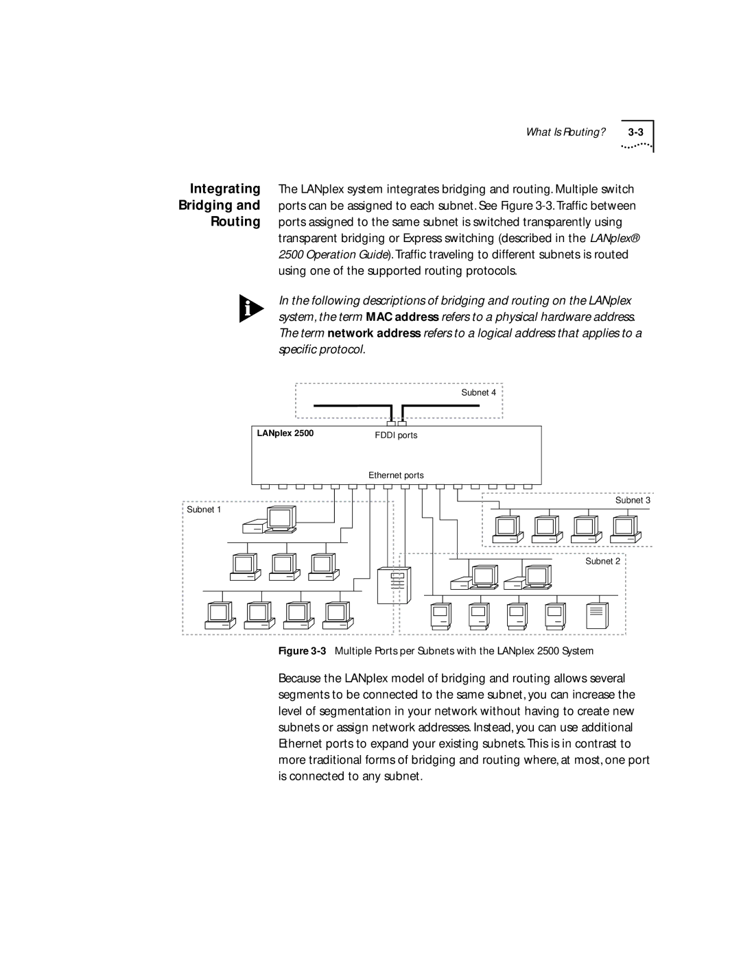 3Com manual Multiple Ports per Subnets with the LANplex 2500 System 