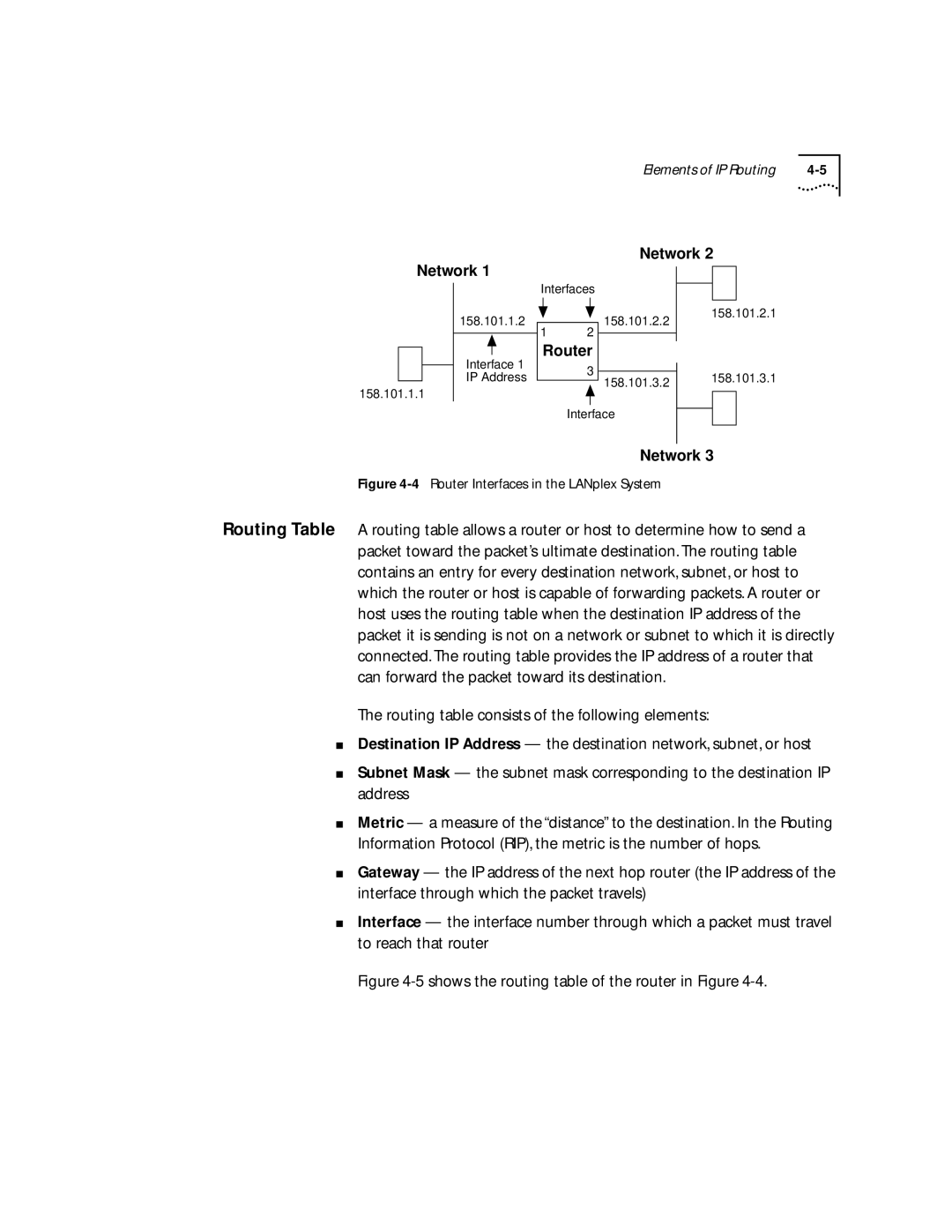 3Com 2500 manual Shows the routing table of the router in Figure 