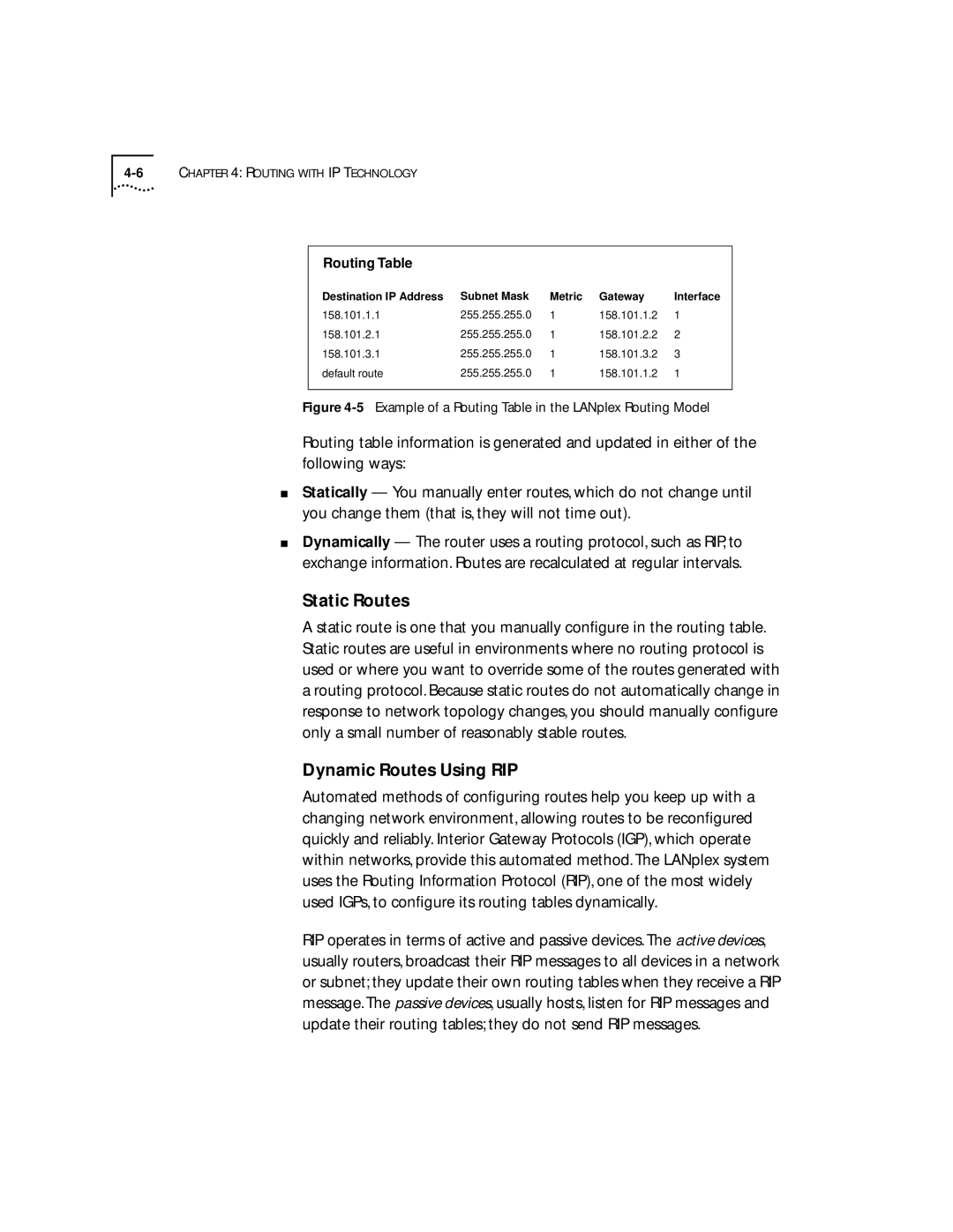 3Com 2500 manual Static Routes, Dynamic Routes Using RIP 