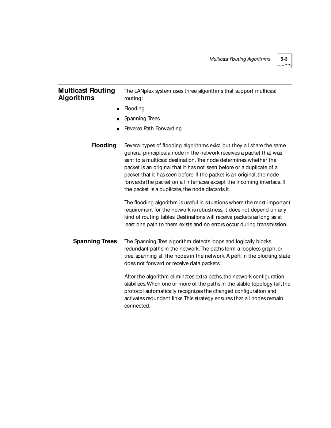 3Com 2500 manual Algorithms routing, Flooding Spanning Trees Reverse Path Forwarding 