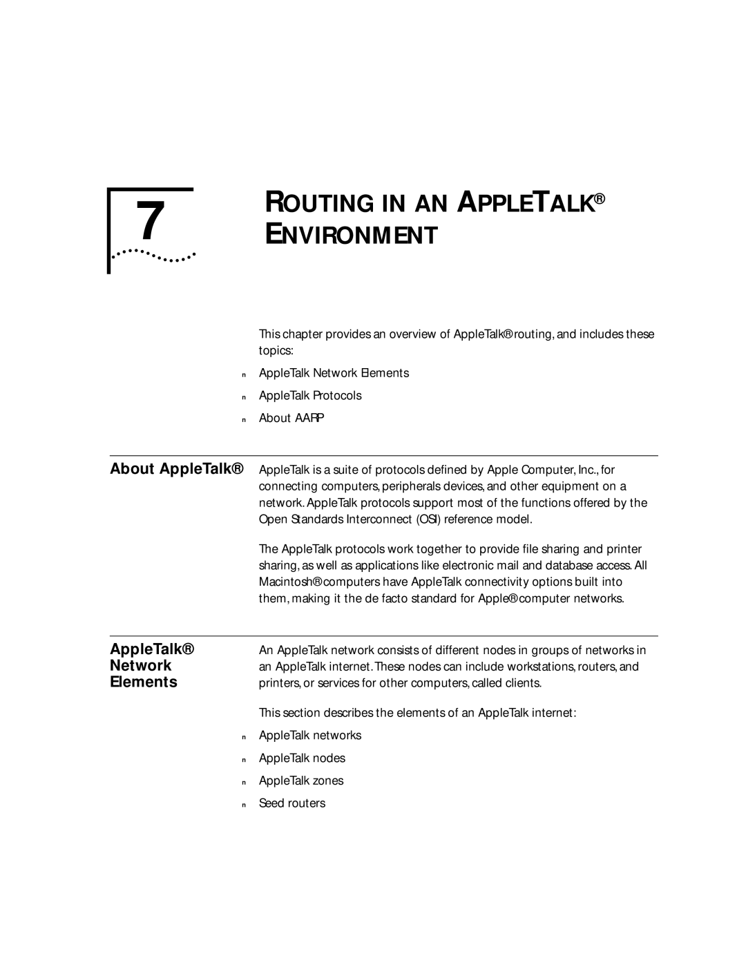 3Com 2500 manual Routing in AN Appletalk Environment, About AppleTalk, Network 