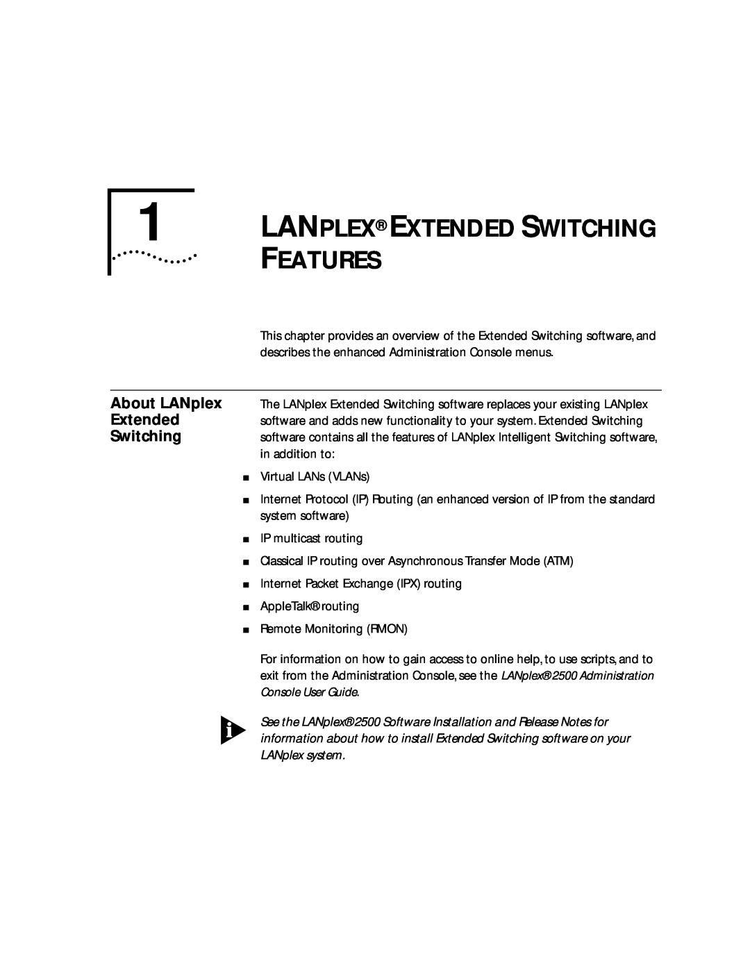 3Com 2500 manual Features, About LANplex, Lanplex Extended Switching 