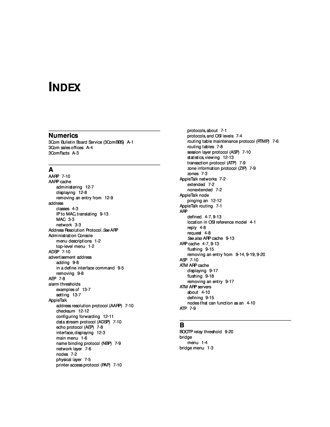 3Com 2500 manual Index, Numerics 