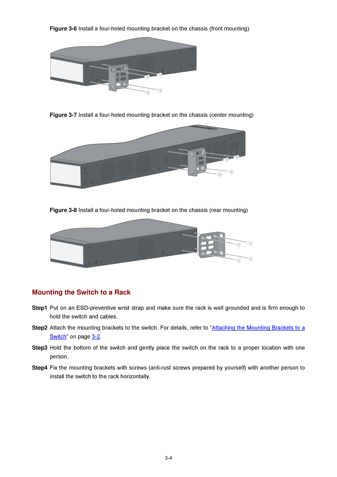 3Com 2900 manual Mounting the Switch to a Rack 