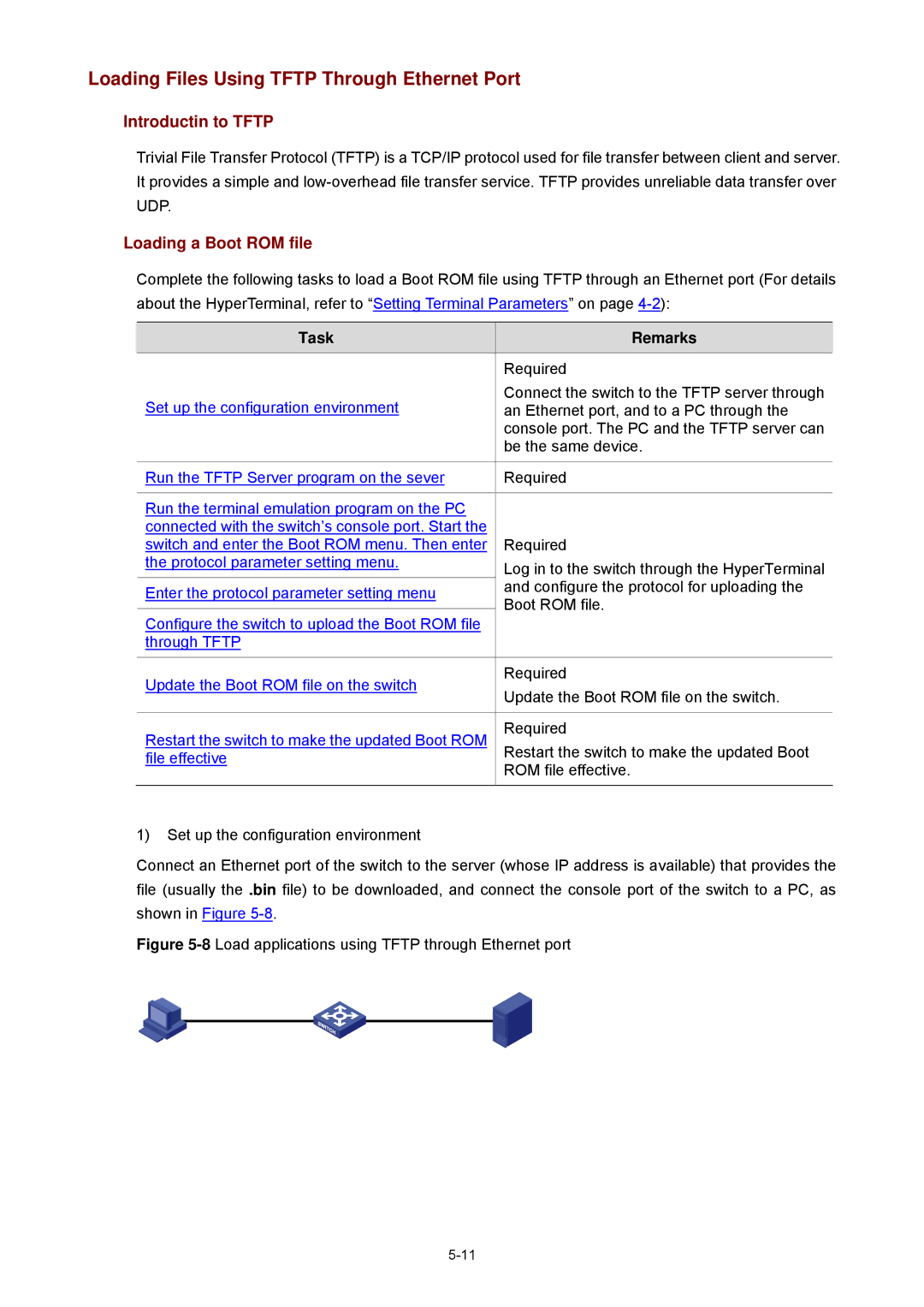 3Com 2900 manual Loading Files Using Tftp Through Ethernet Port, Introductin to Tftp 