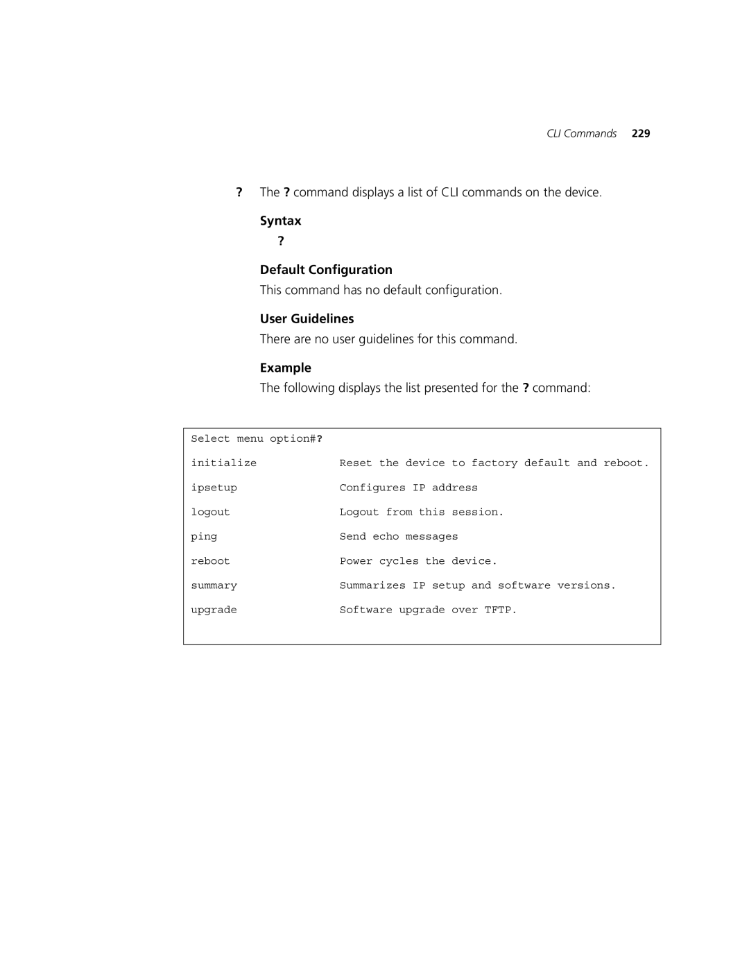 3Com 2924-PWR manual Syntax Default Configuration, User Guidelines, Example 