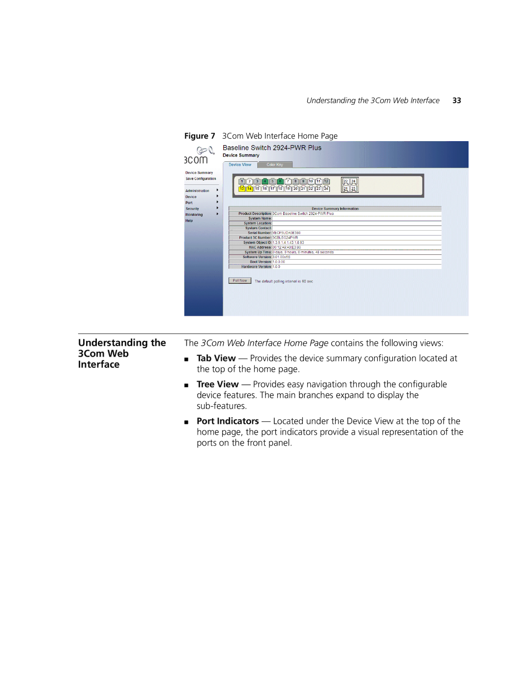 3Com 2924-PWR manual Understanding 3Com Web Interface, 3Com Web Interface Home 