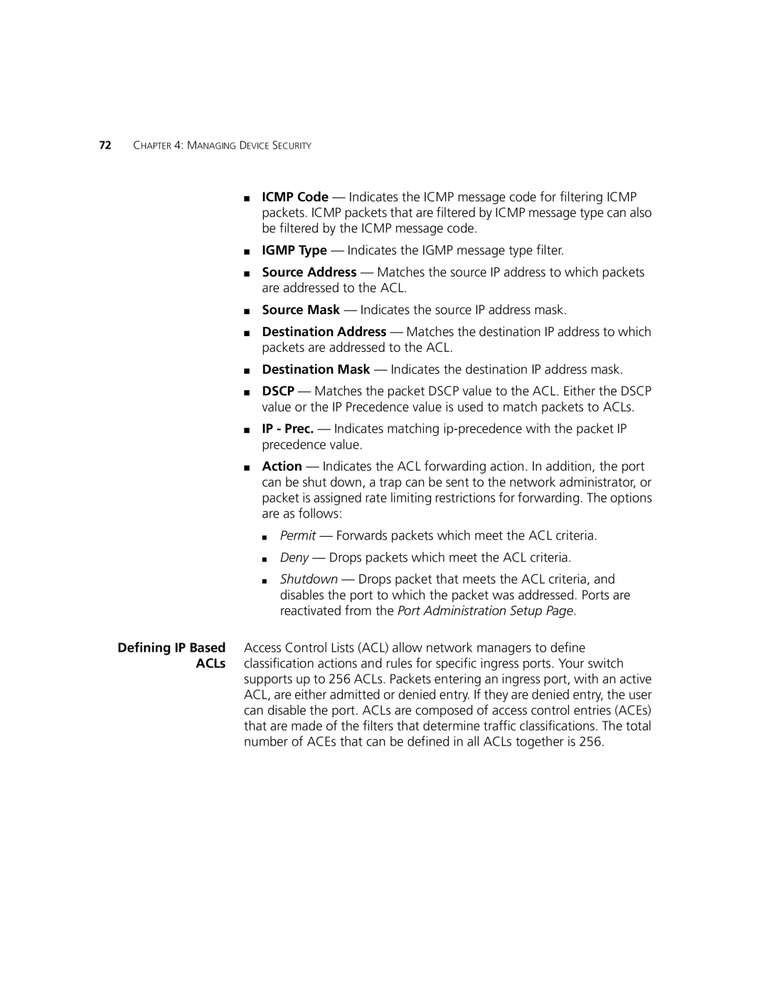 3Com 2924-PWR manual Managing Device Security 