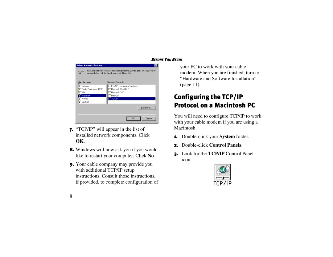 3Com 2940, 2941 manual Configuring the TCP/IP Protocol on a Macintosh PC 