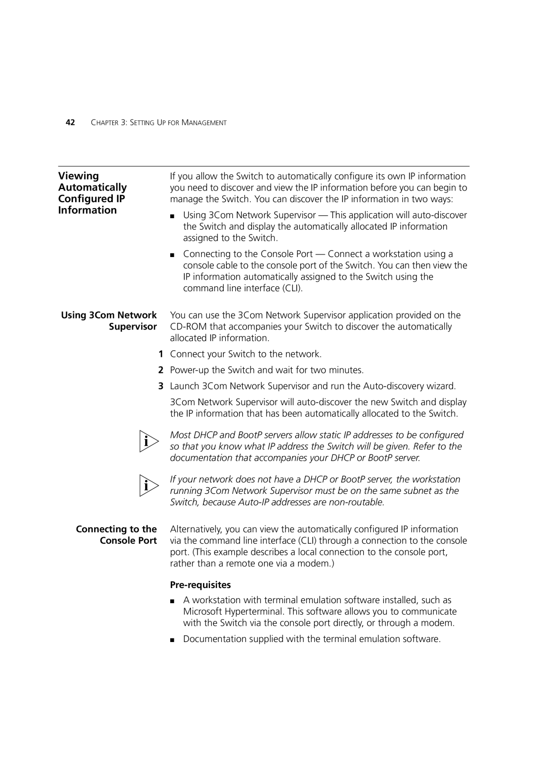 3Com 3 manual Viewing, Automatically, Configured IP 