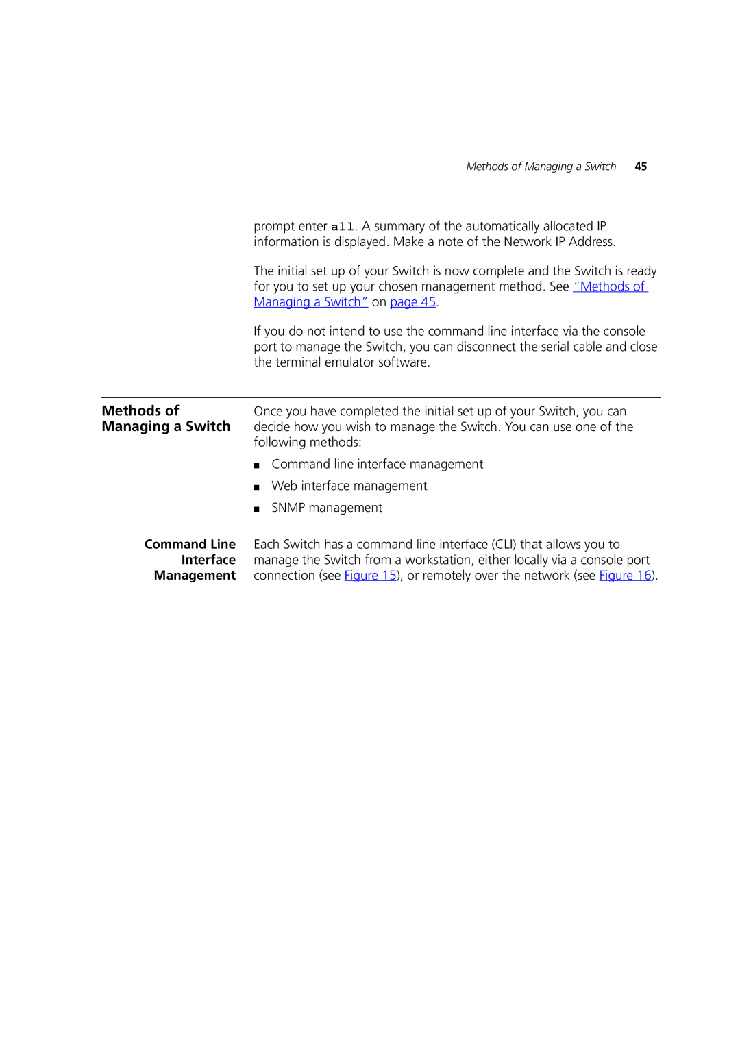 3Com 3 manual Methods of Managing a Switch 