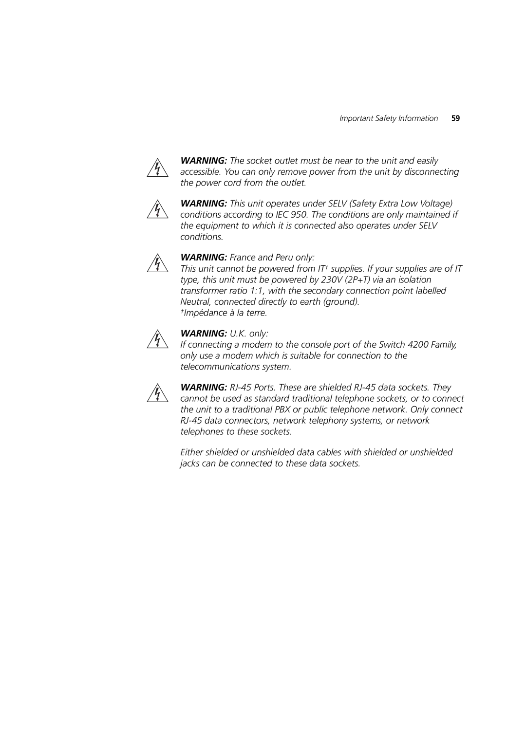 3Com 3 manual Important Safety Information 