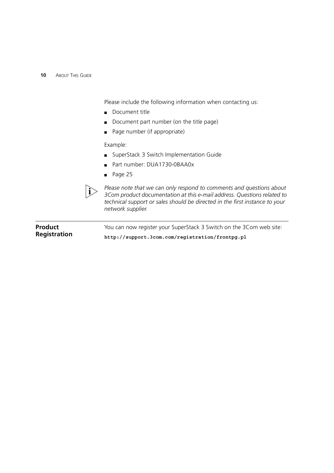 3Com 3 manual Product, Registration 