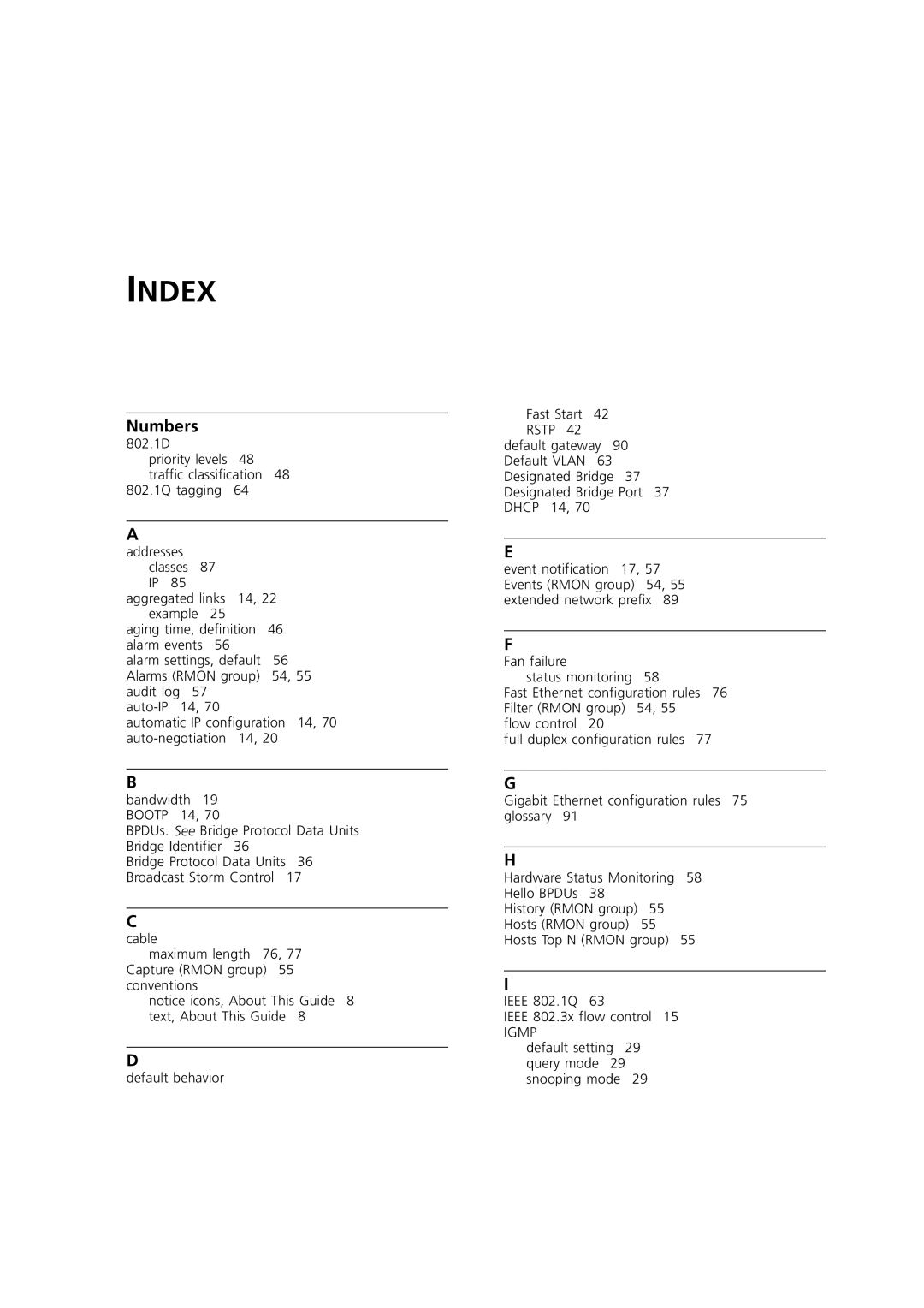 3Com 3 manual Index, Numbers 