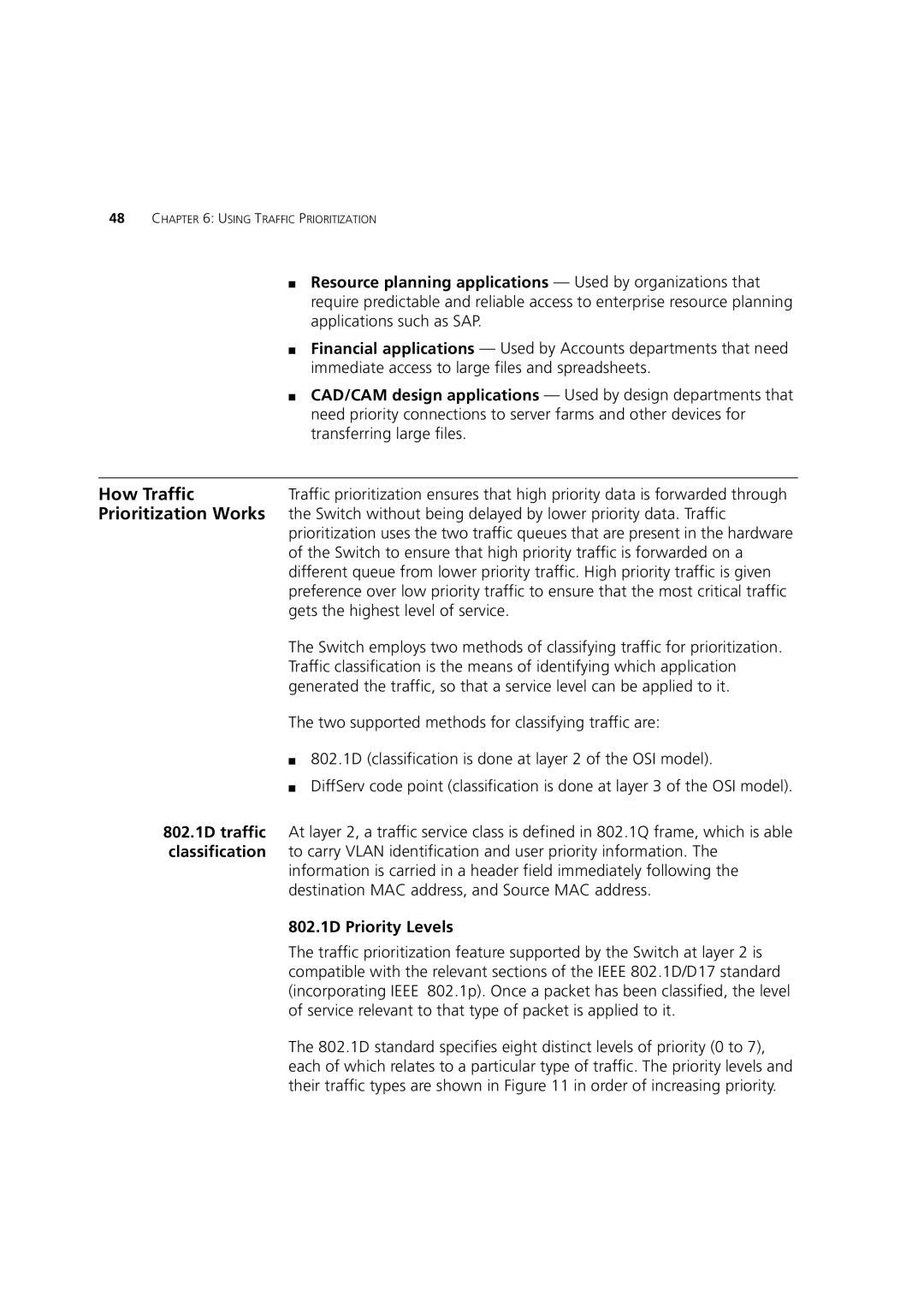 3Com 3 manual 802.1D Priority Levels 