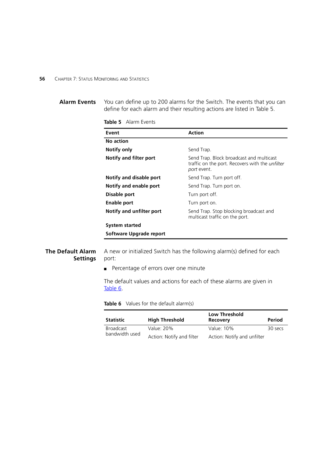 3Com 3 manual Low Threshold Statistic High Threshold Recovery Period 