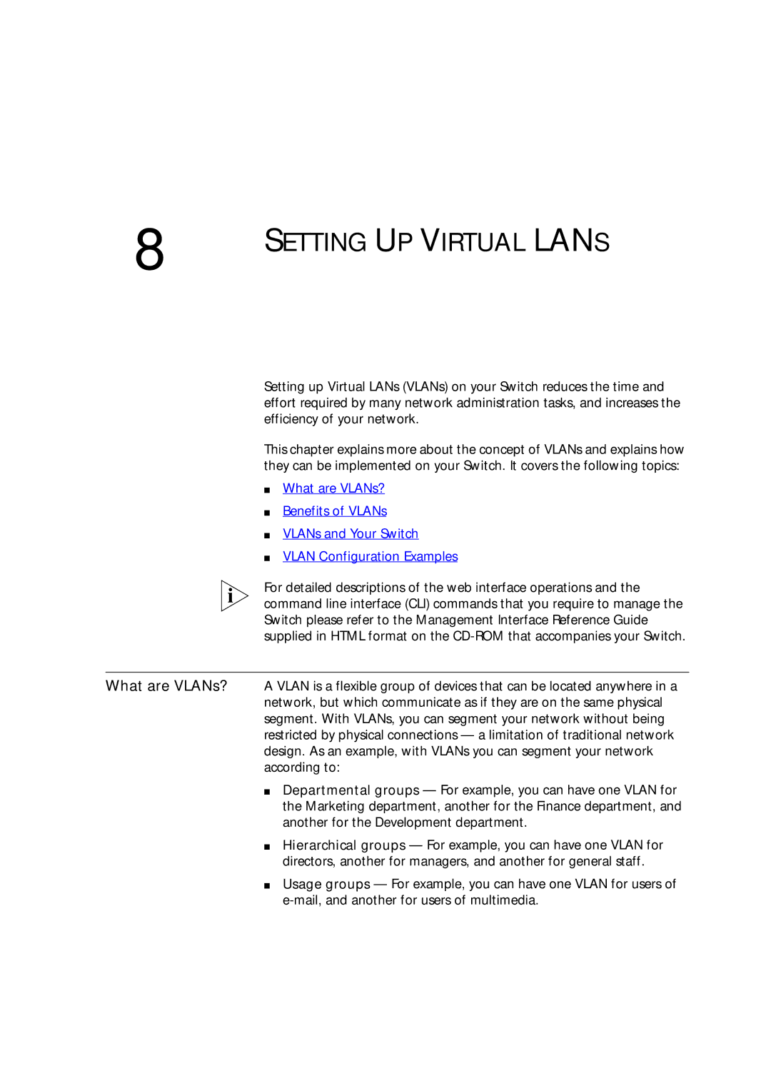 3Com 3 manual Setting UP Virtual Lans 