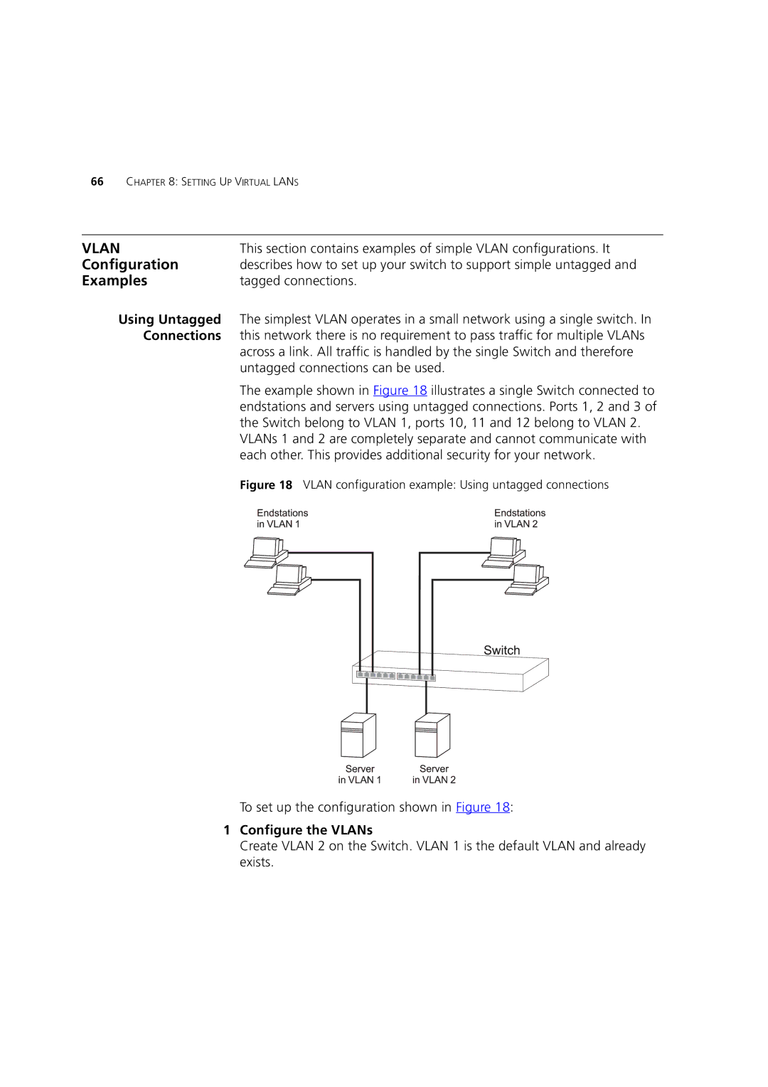 3Com 3 manual Configuration, Examples, Using Untagged, Connections, Configure the VLANs 