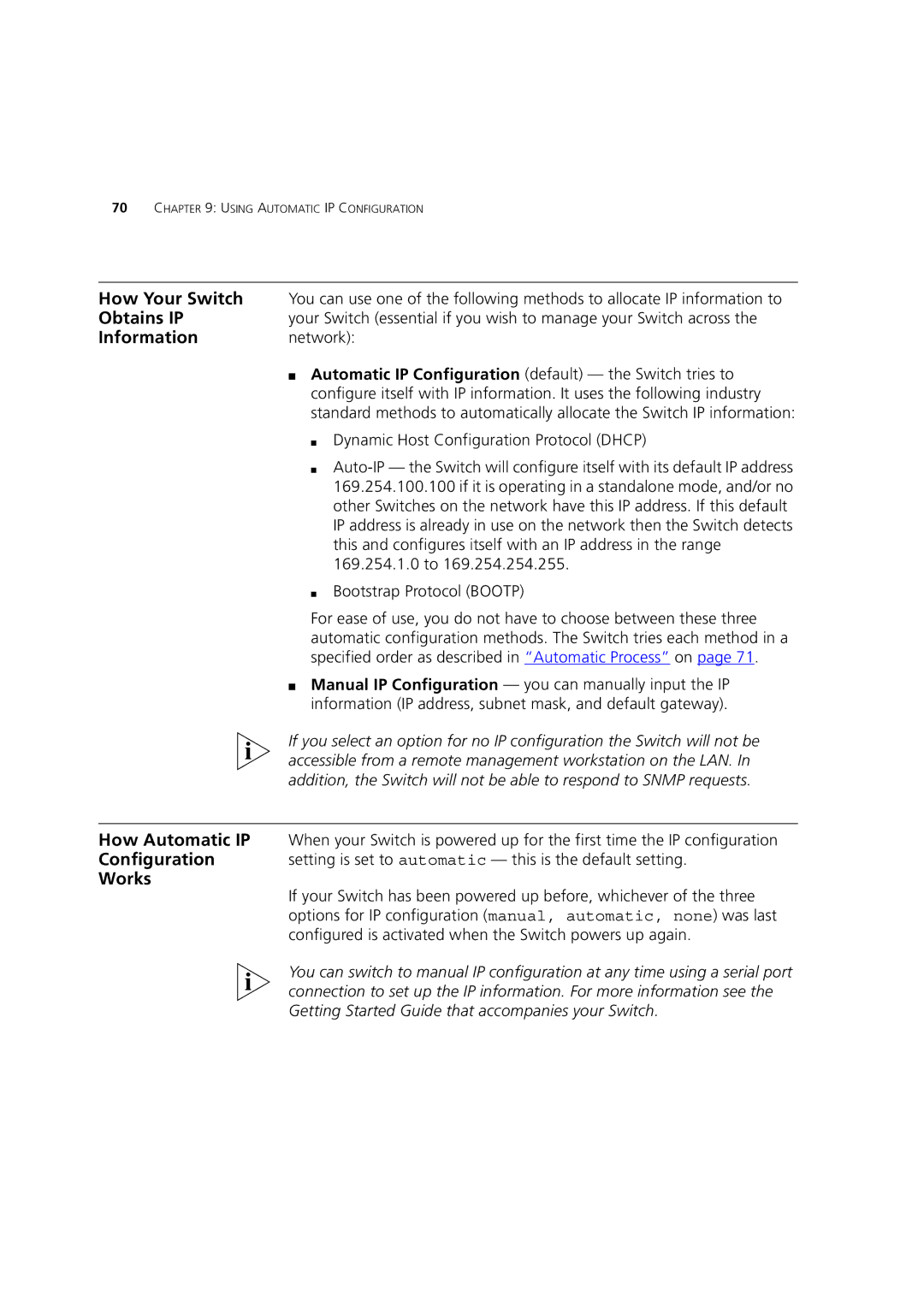 3Com 3 manual How Your Switch, Obtains IP, Information, How Automatic IP, Works 