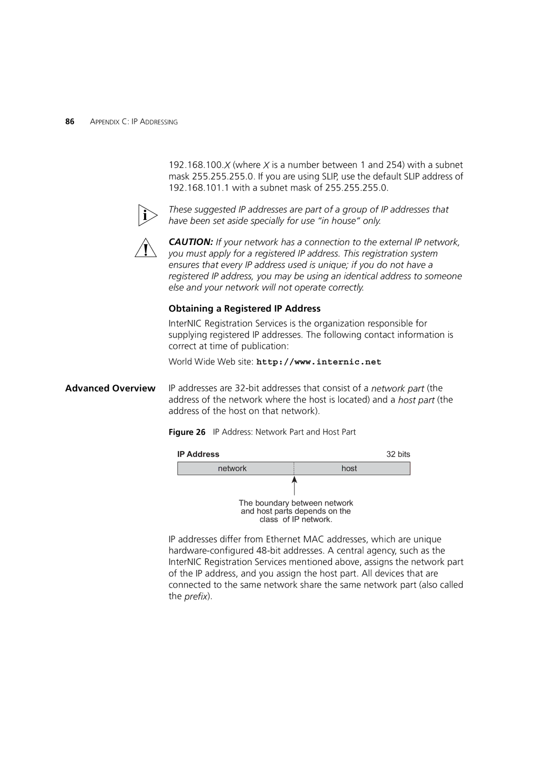 3Com 3 manual Obtaining a Registered IP Address 