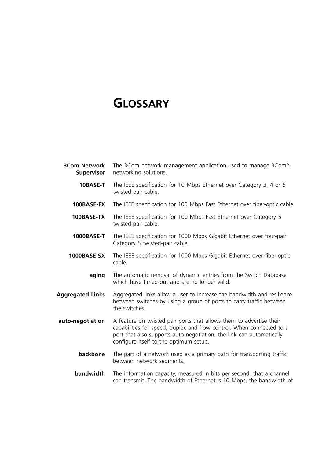 3Com 3 manual Glossary 