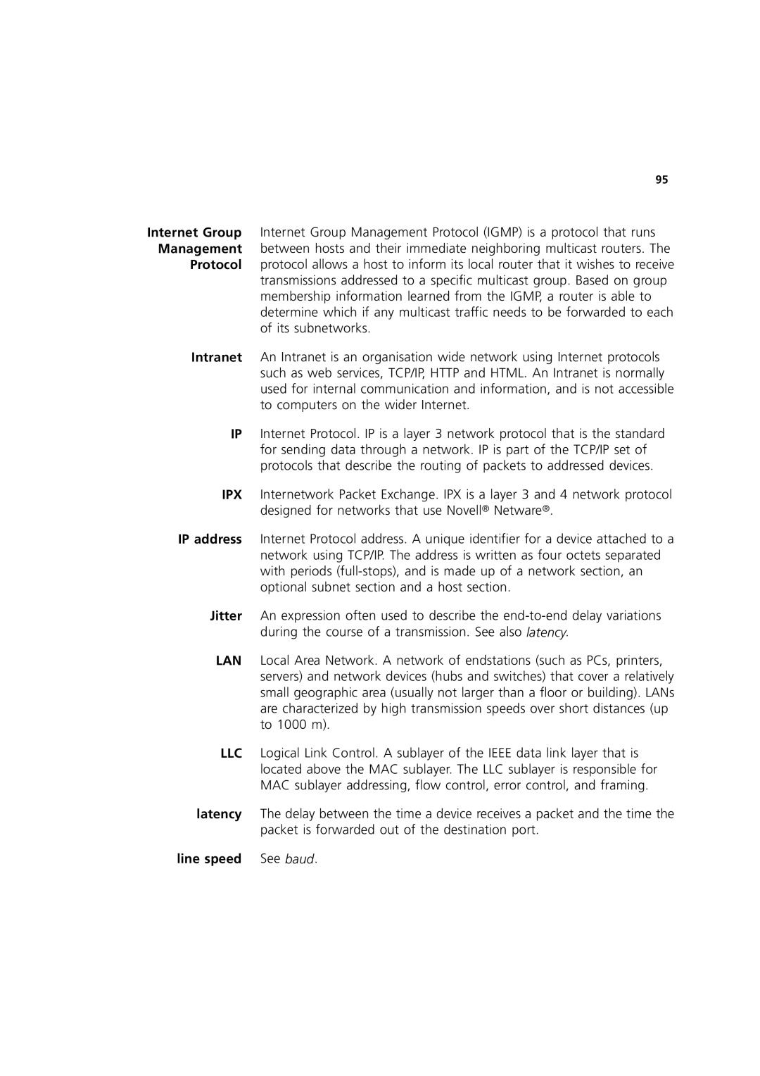 3Com 3 manual Line speed See baud 