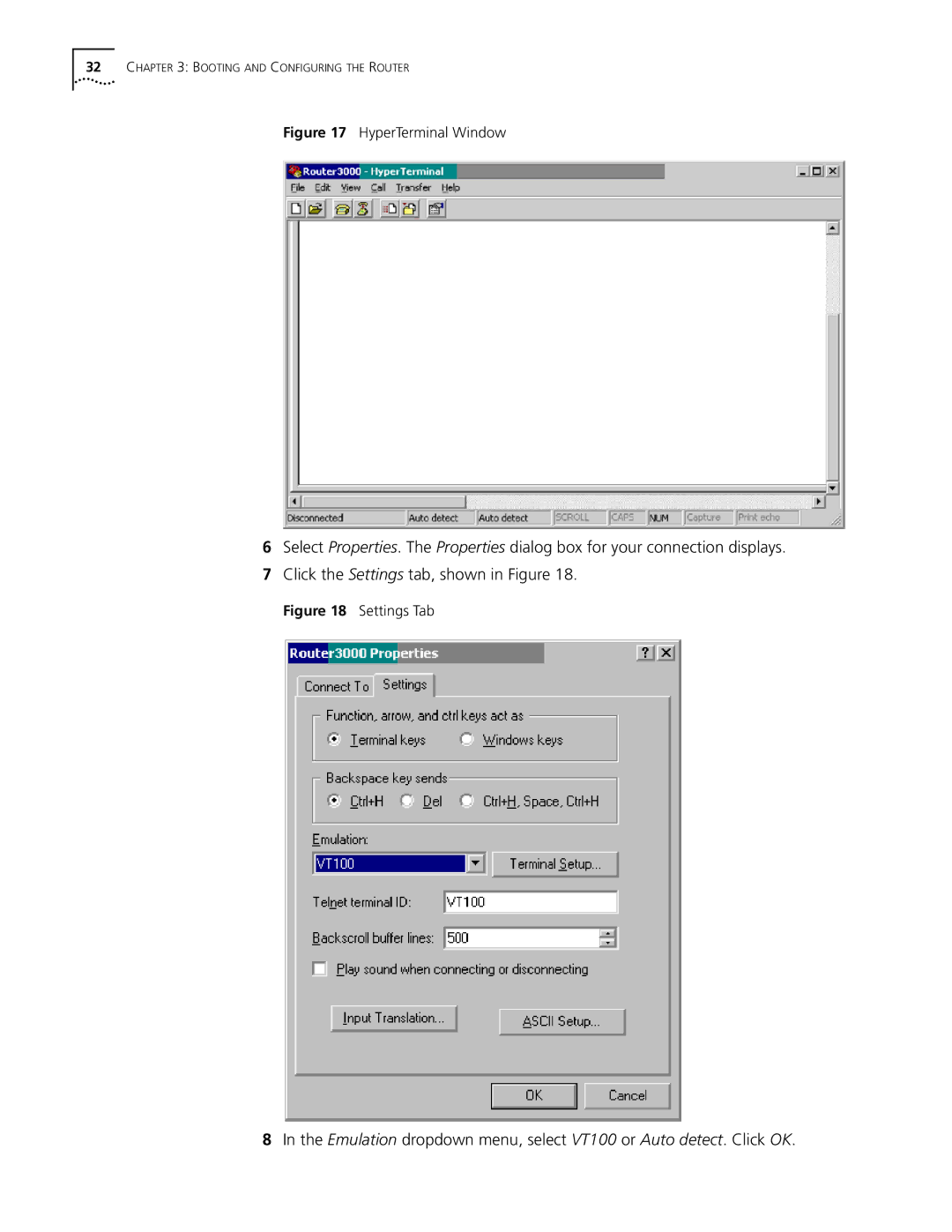 3Com 3018 (3C13618), 3015 (3C13615), 3013 (3C13613), 3012 (3C13612), 3016 (3C13616) manual HyperTerminal Window 