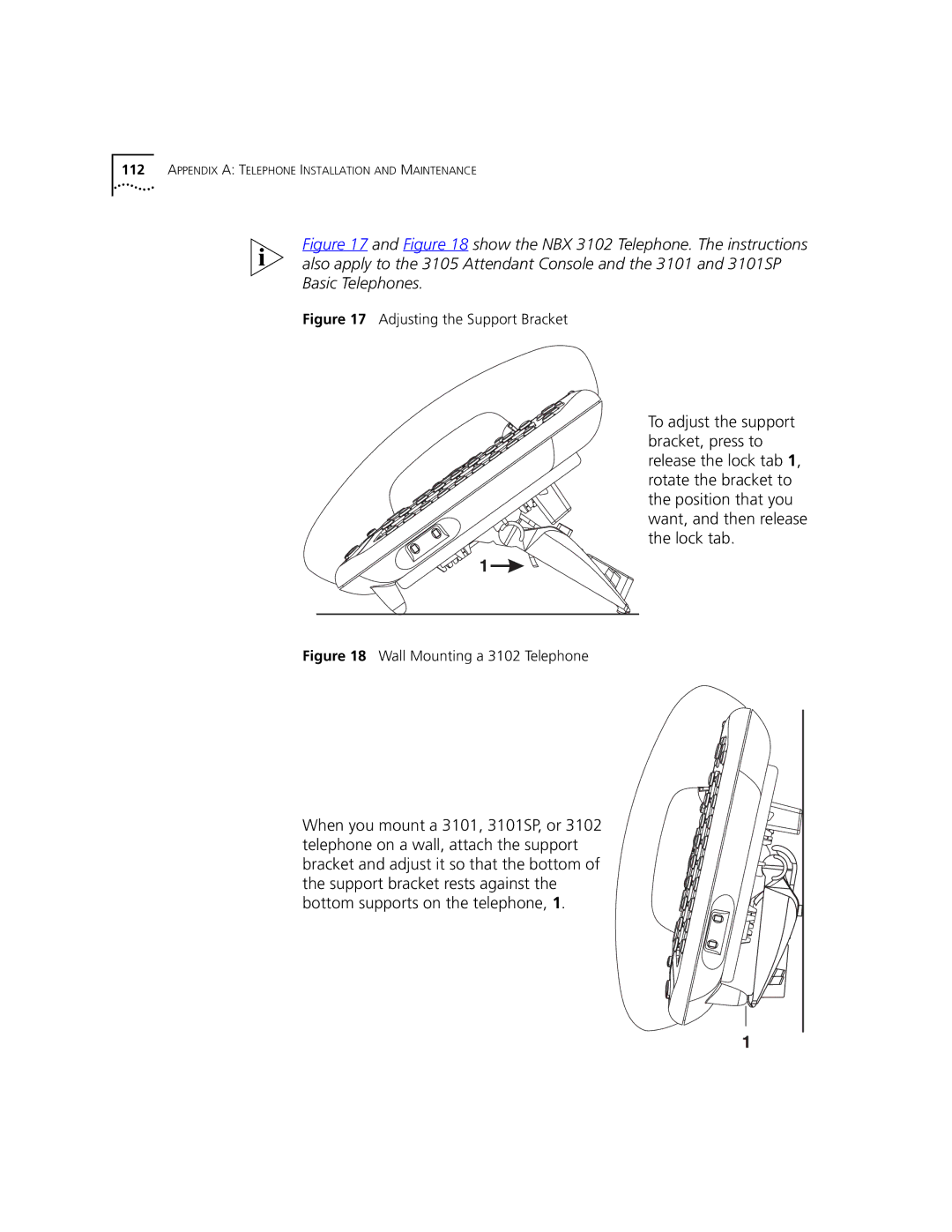 3Com 3101, 3102 manual Adjusting the Support Bracket 