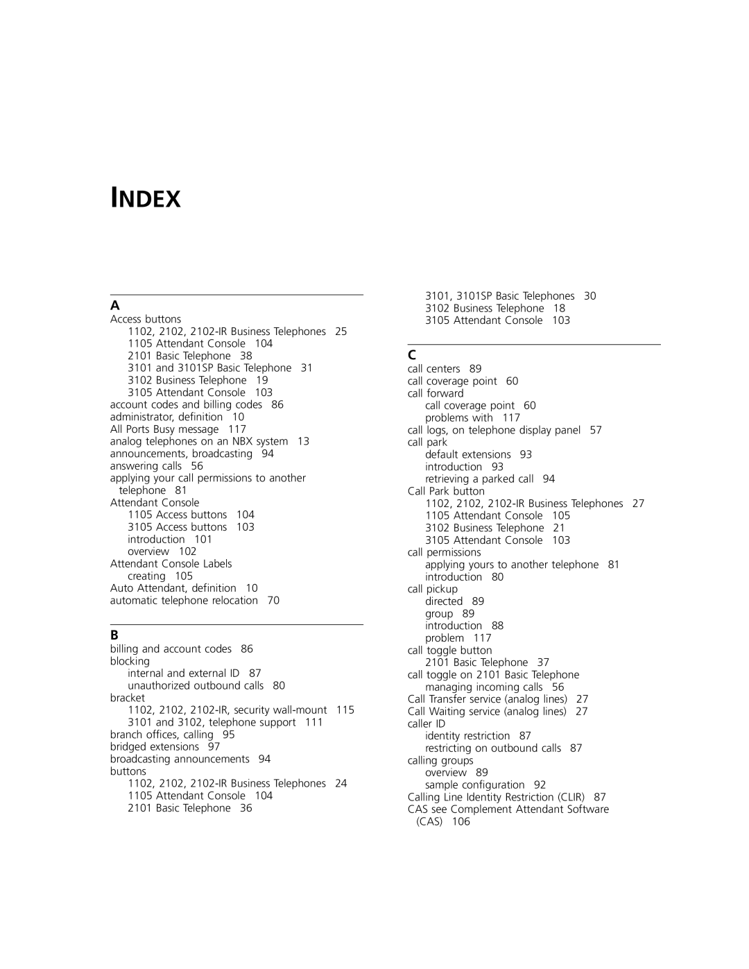 3Com 3102, 3101 manual Index 