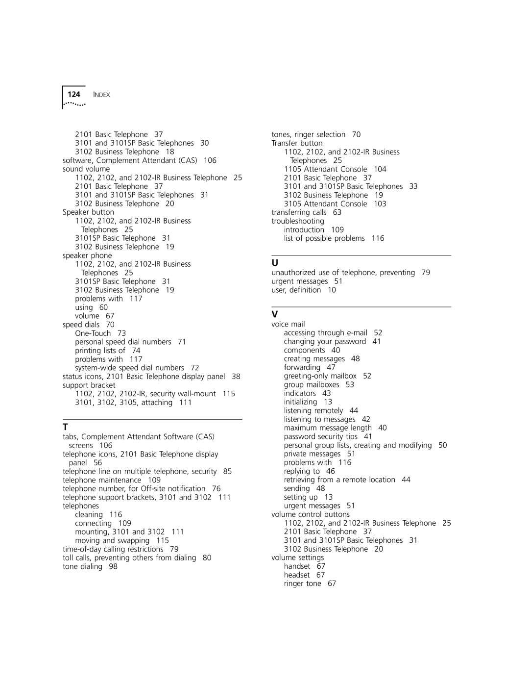 3Com 3101, 3102 manual Index 