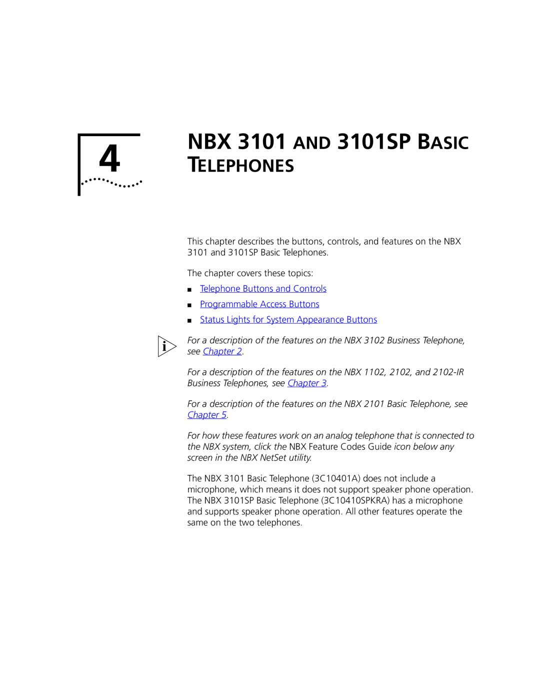 3Com 3102 manual NBX 3101 and 3101SP Basic 