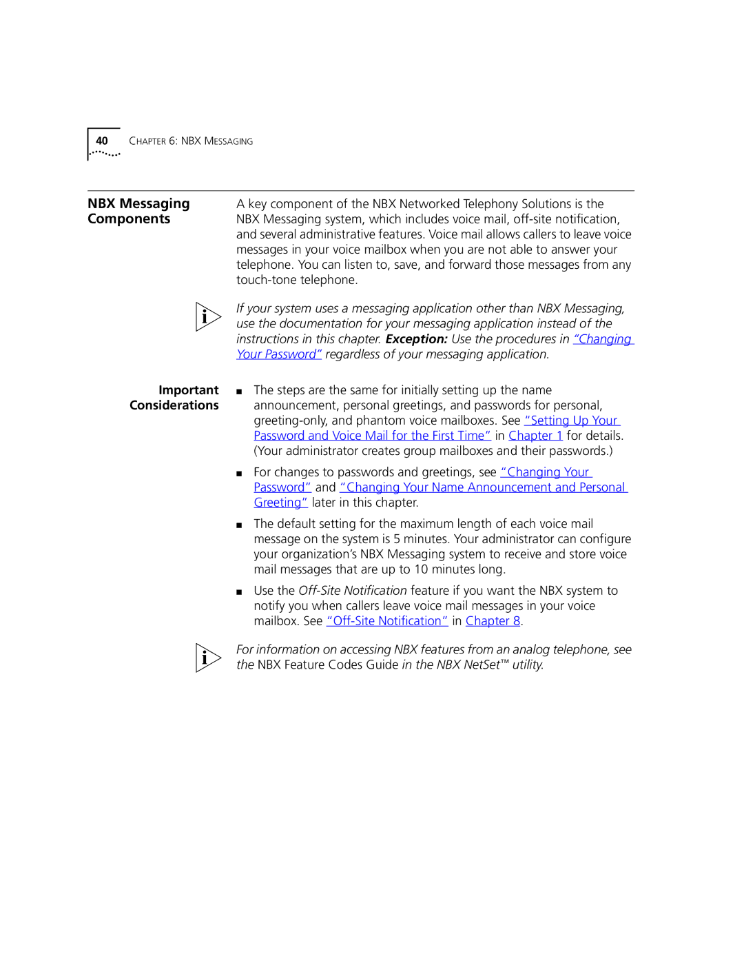 3Com 3101, 3102 manual NBX Messaging, Components, Considerations 