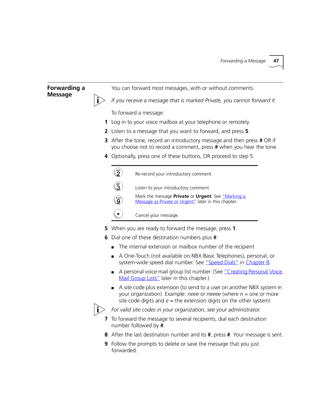 3Com 3102, 3101 manual Forwarding a, You can forward most messages, with or without comments 