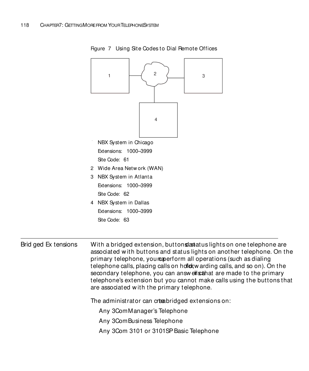 3Com 3101SP manual Using Site Codes to Dial Remote Offices 