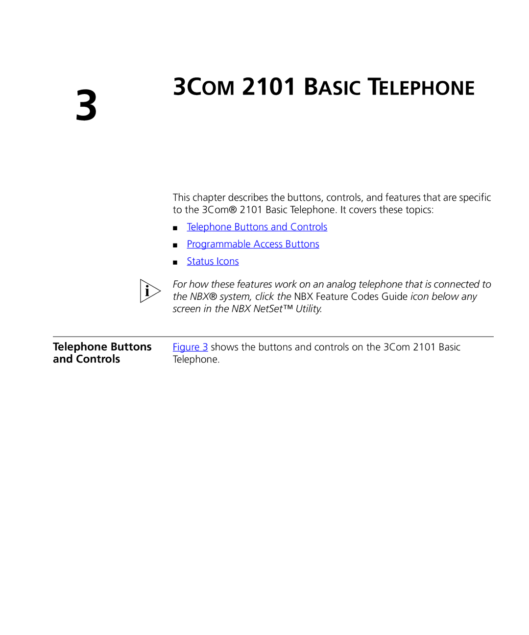 3Com 3101SP manual Telephone Buttons, Controls 