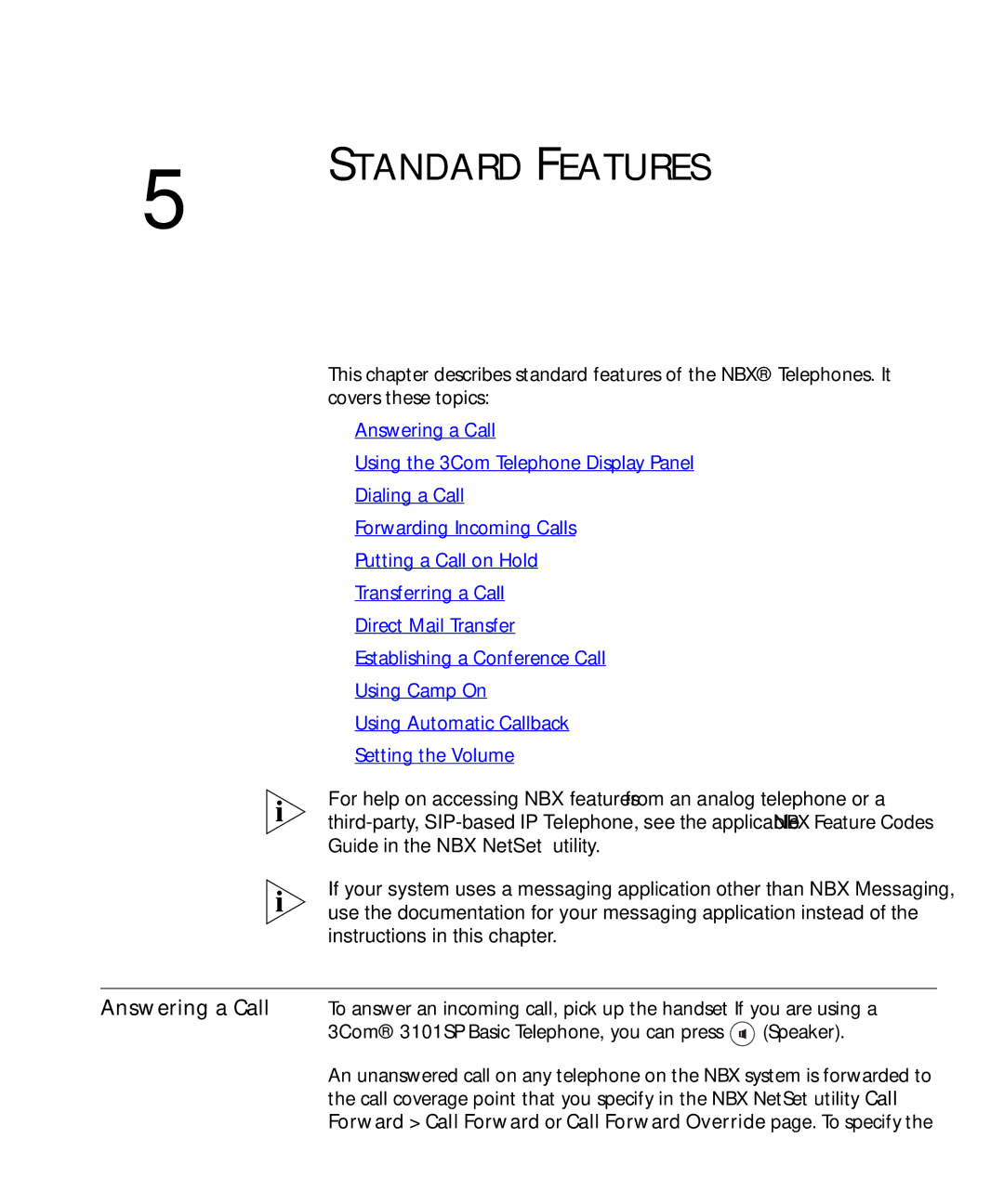 3Com 3101SP manual Standard Features 