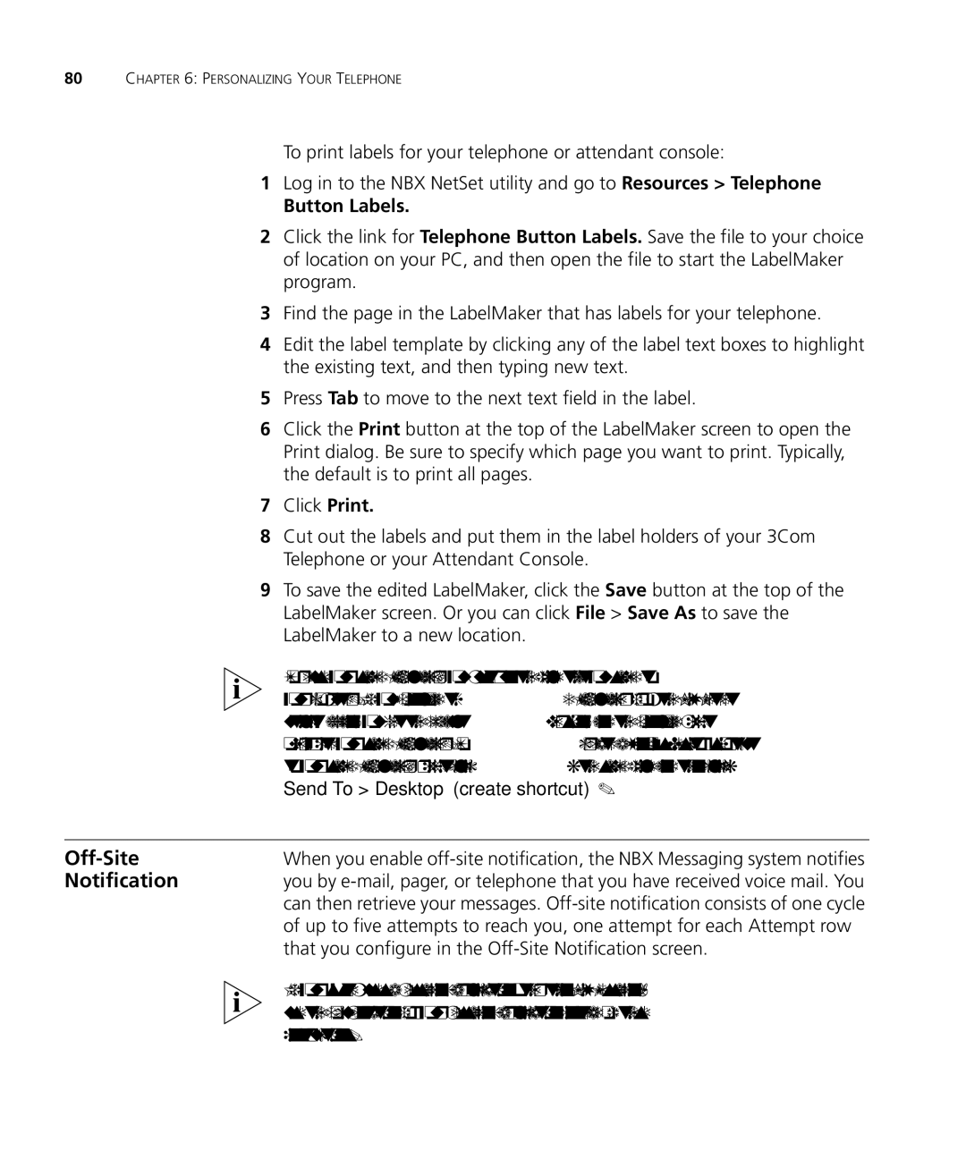 3Com 3101SP manual Button Labels, That you configure in the Off-Site Notification screen 