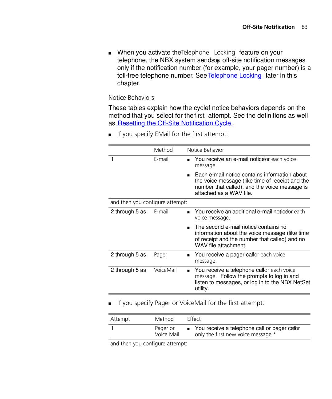 3Com 3101SP manual If you specify EMail for the first attempt, If you specify Pager or VoiceMail for the first attempt 