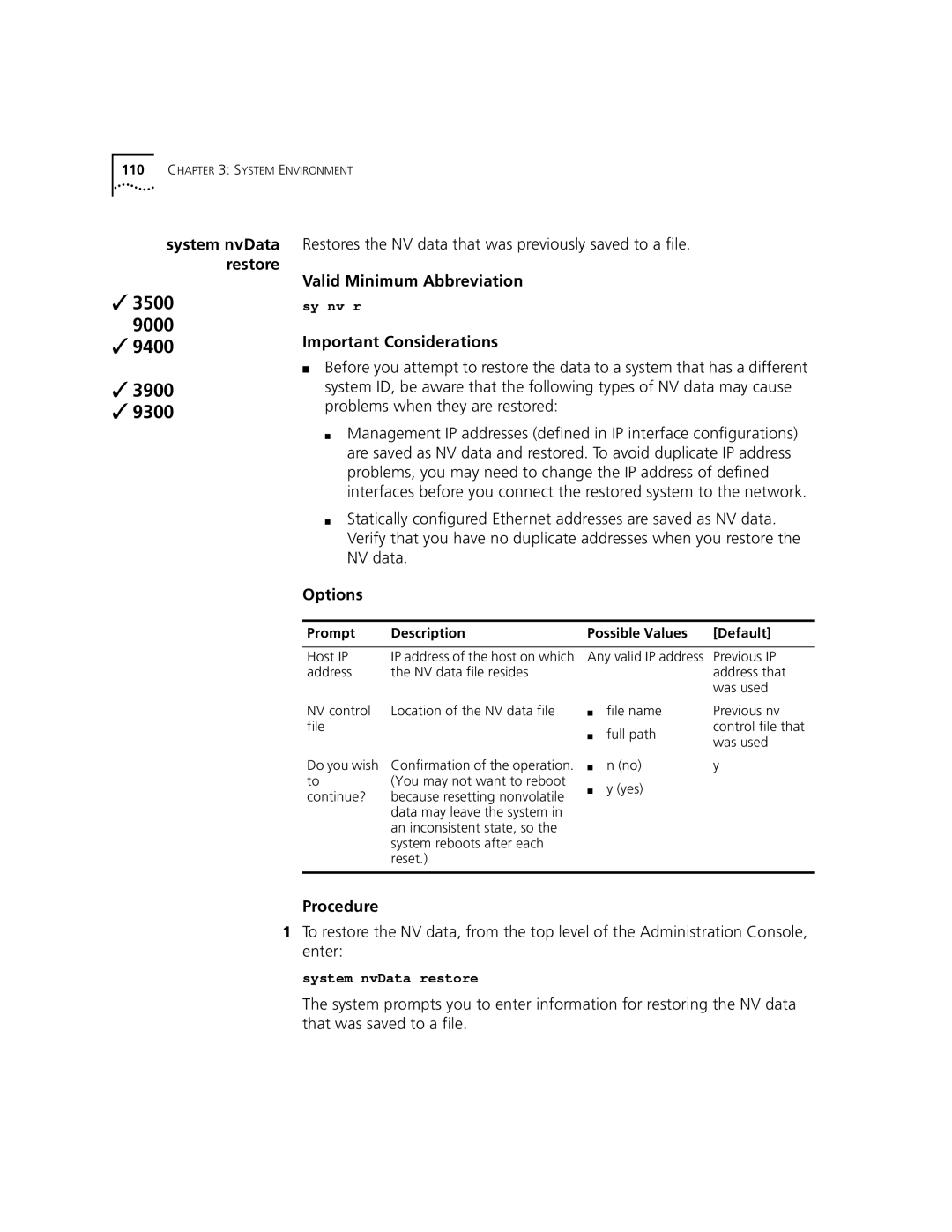 3Com 3500 manual You may not want to reboot, Continue?, An inconsistent state, so, System reboots after each, Reset 