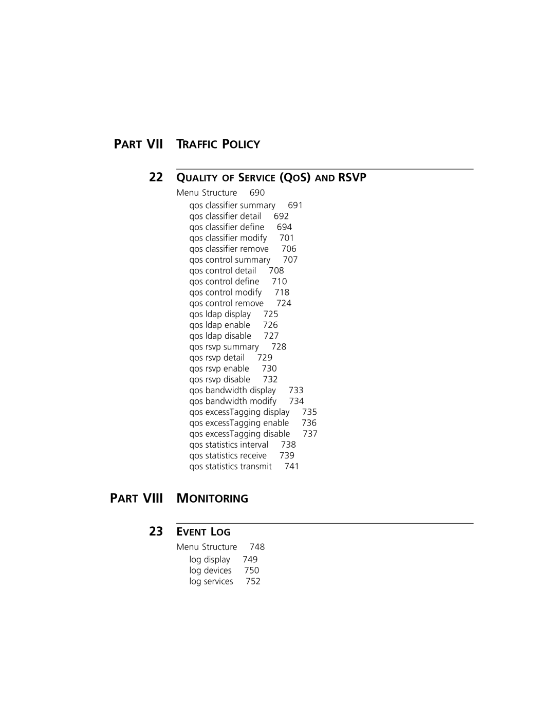 3Com 3500 manual Qos classifier summary, Qos classifier detail, Qos rsvp enable 