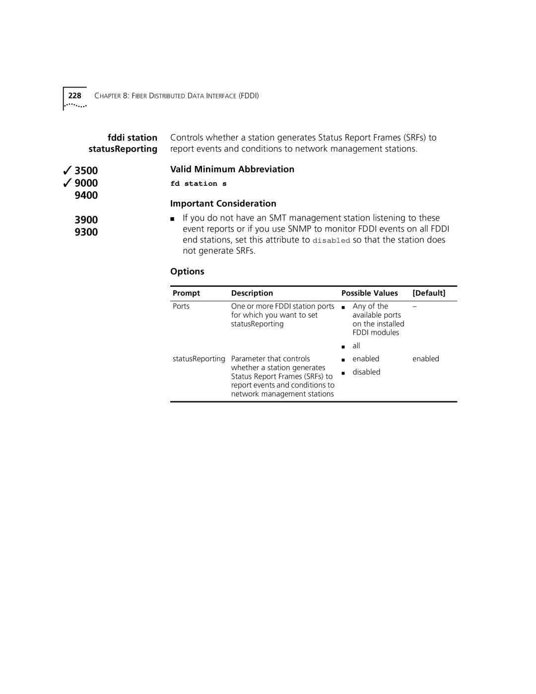 3Com 3500 manual Important Consideration, All Enabled 