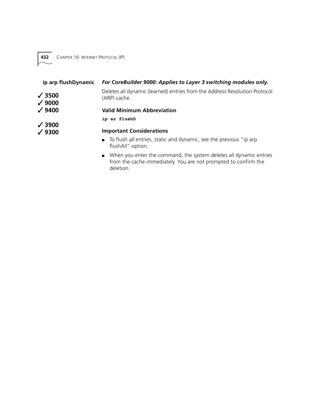 3Com 3500 manual Ip arp flushDynamic 