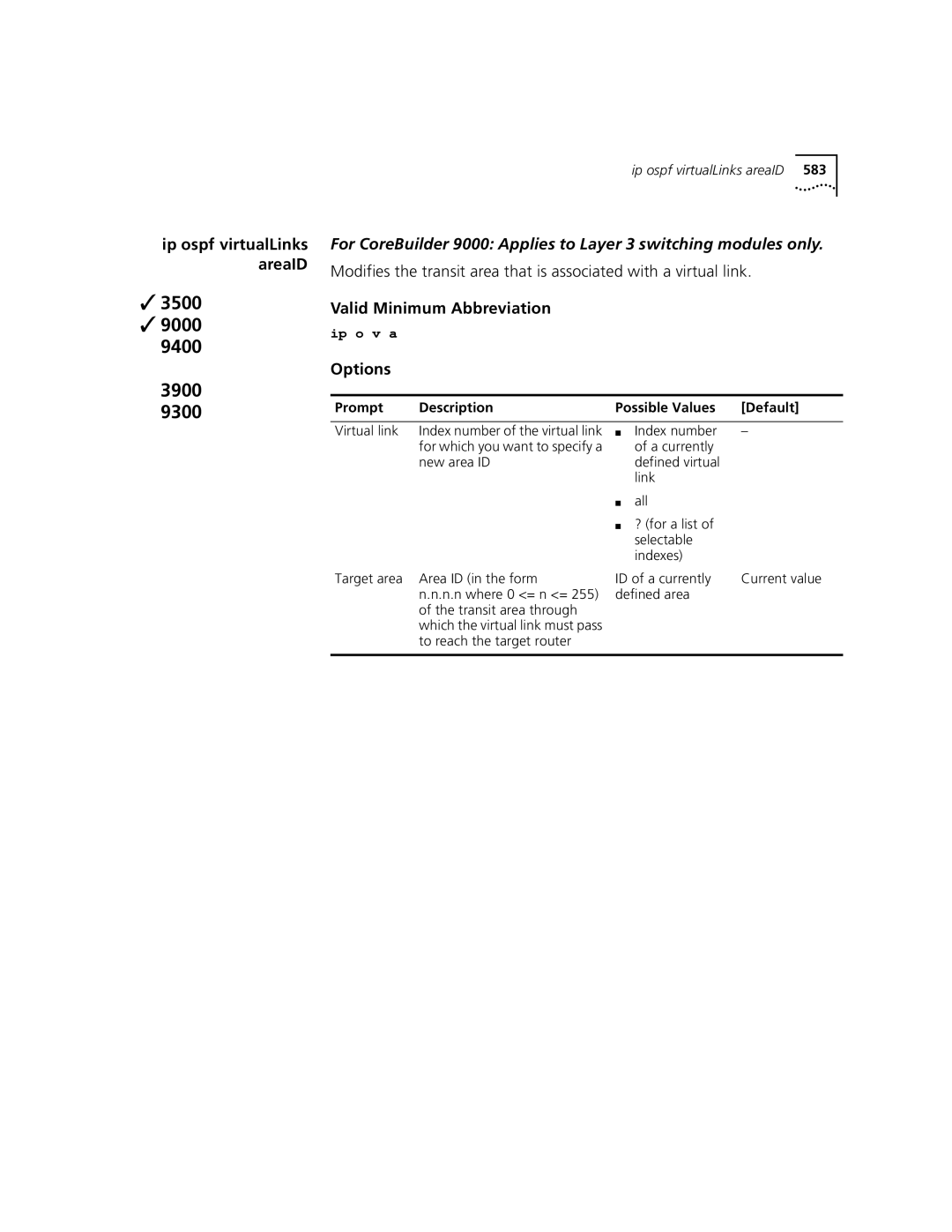 3Com 3500 manual To reach the target router 