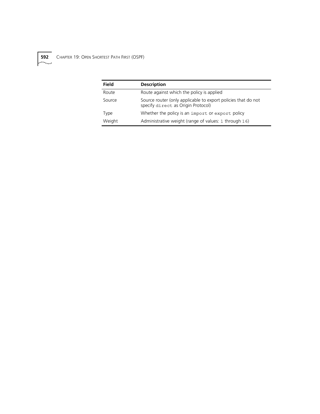 3Com 3500 manual Field Description 