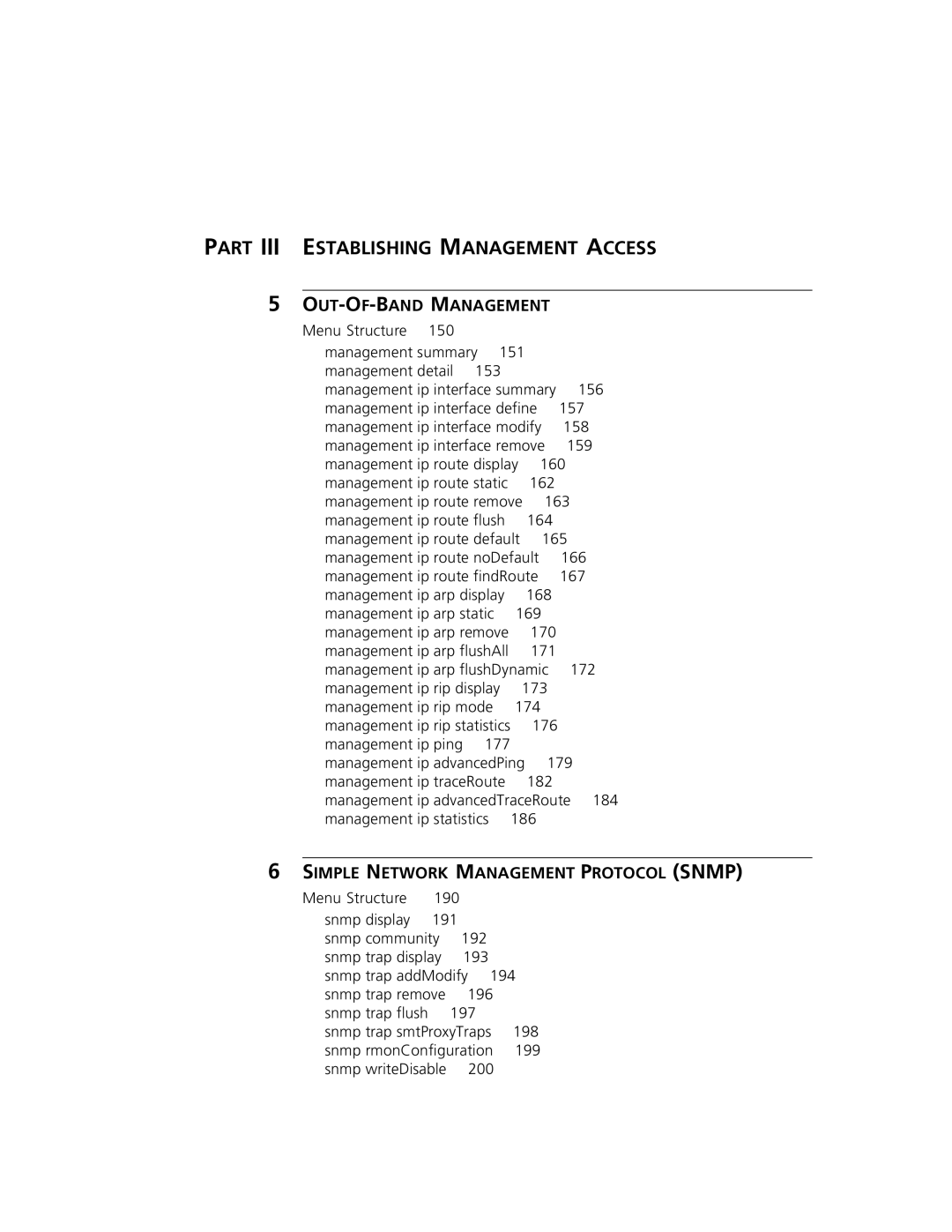 3Com 3500 manual Management ip rip statistics, Management ip advancedPing 