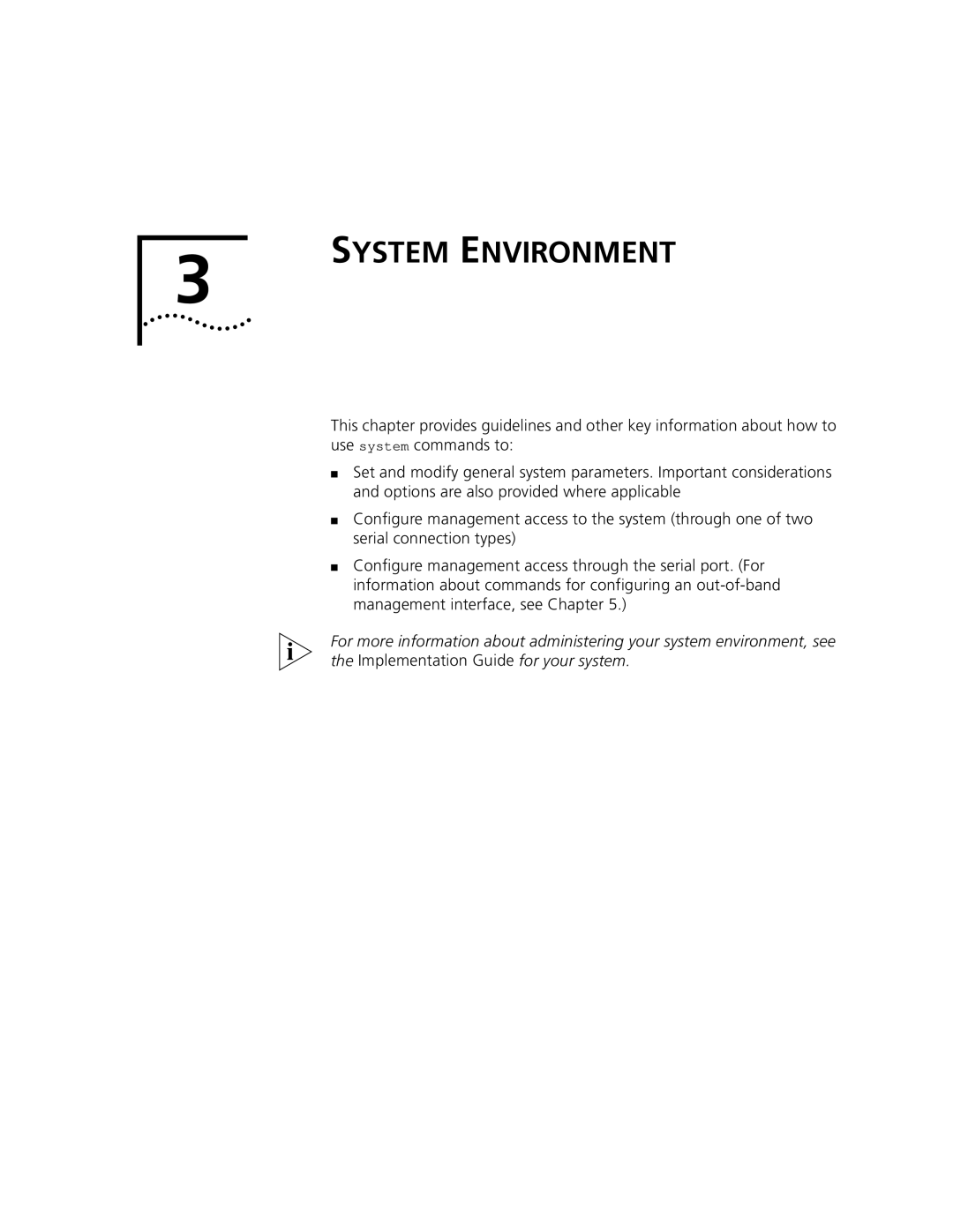 3Com 3500 manual System Environment 