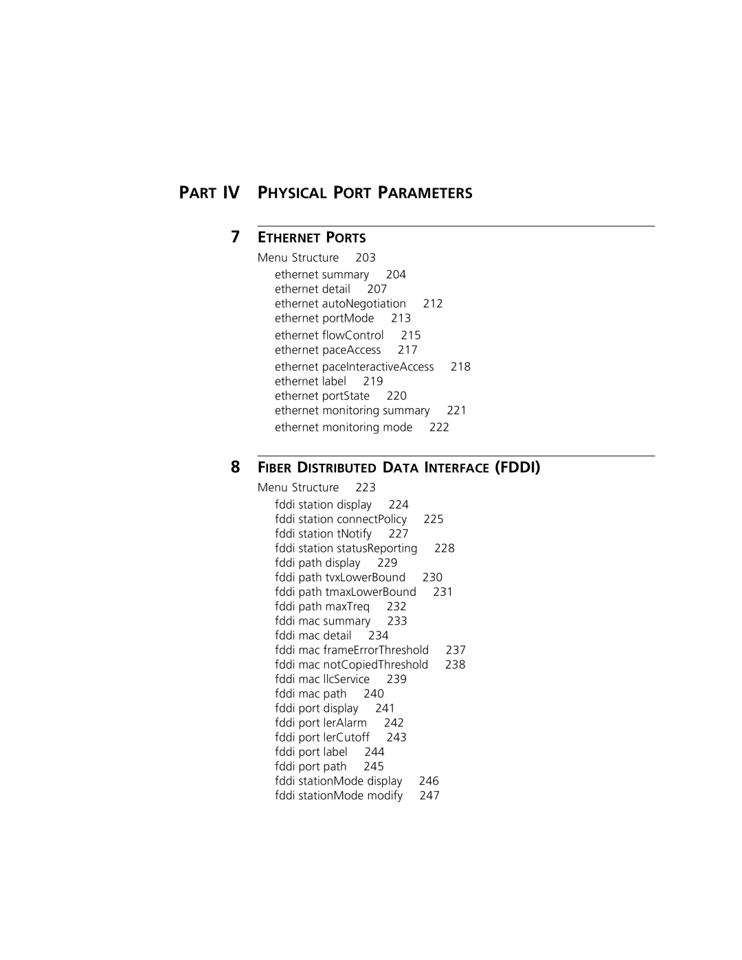 3Com 3500 manual Part IV Physical Port Parameters, Ethernet paceAccess 